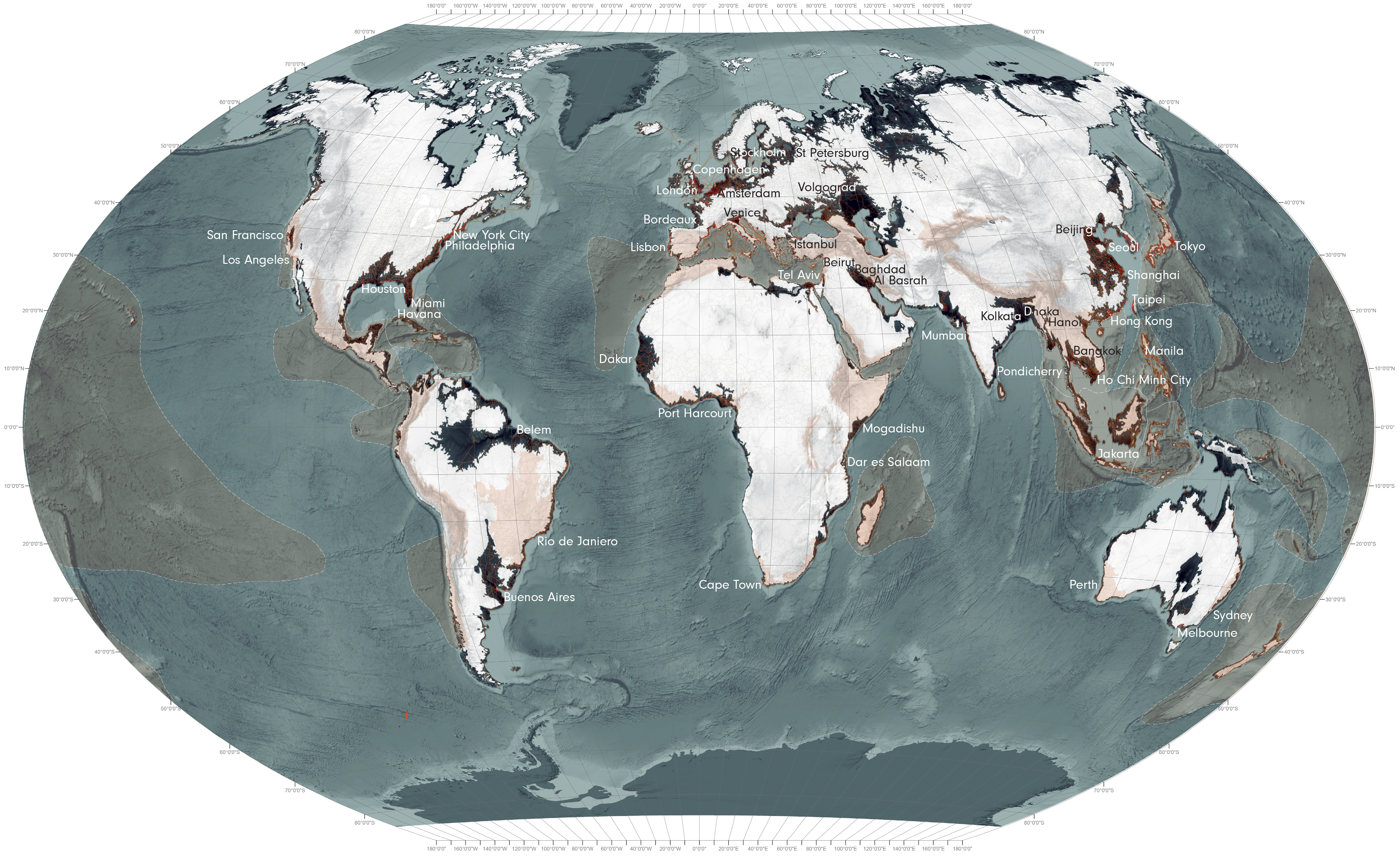 World Water Level Rise Map World Maps - Sea Level Rise